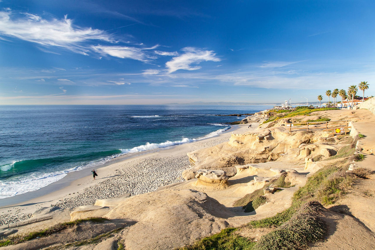 La Jolla cove beach in San Diego, California