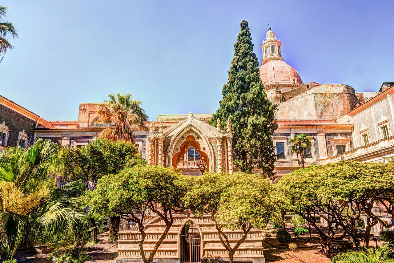 View of the Benedictine Monastery of San Nicolo l'Arena