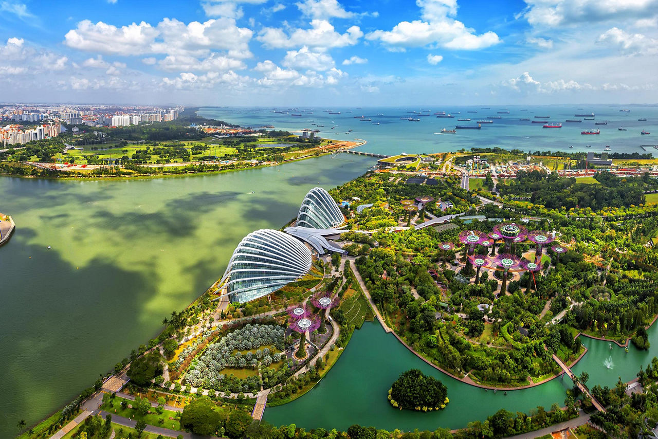 Aerial view of Singapore