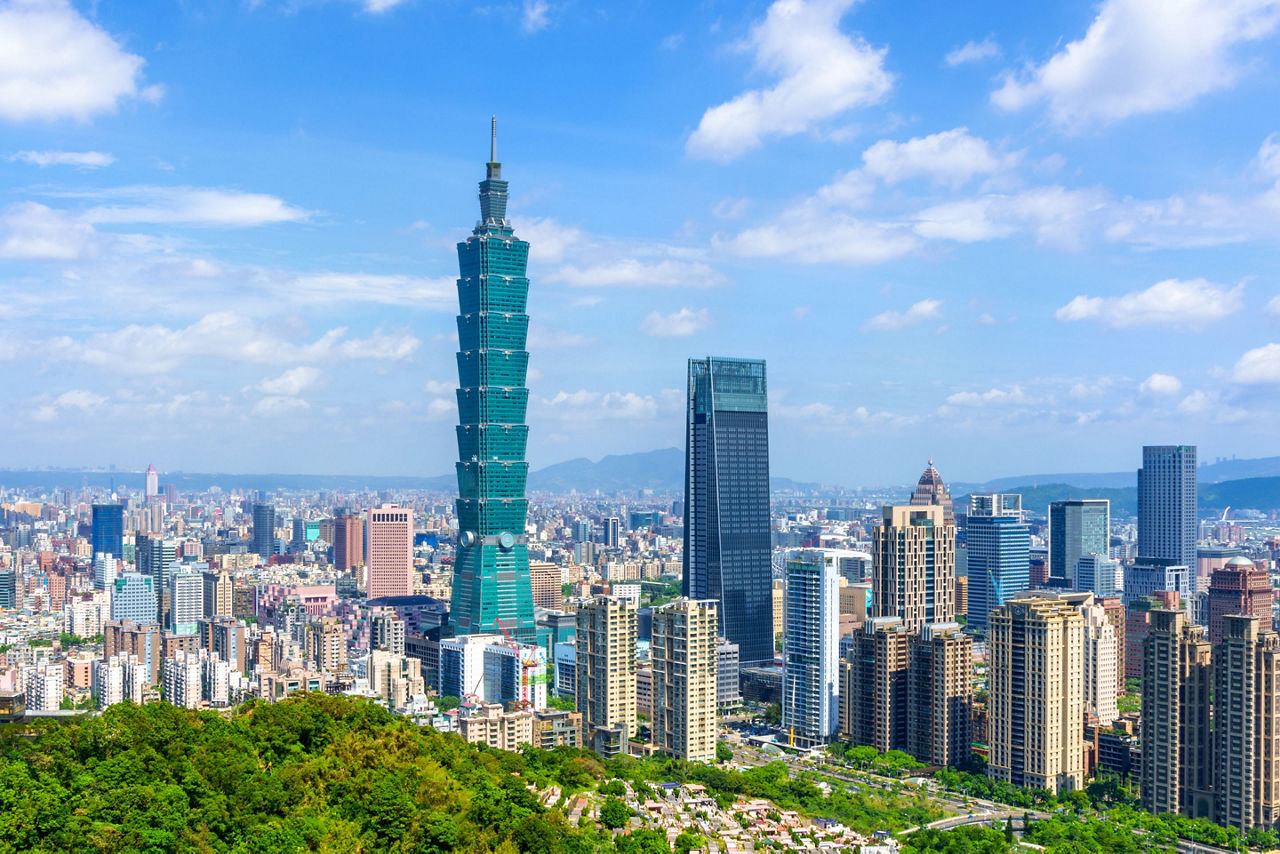 View of the Taipei, Taiwan cityscape