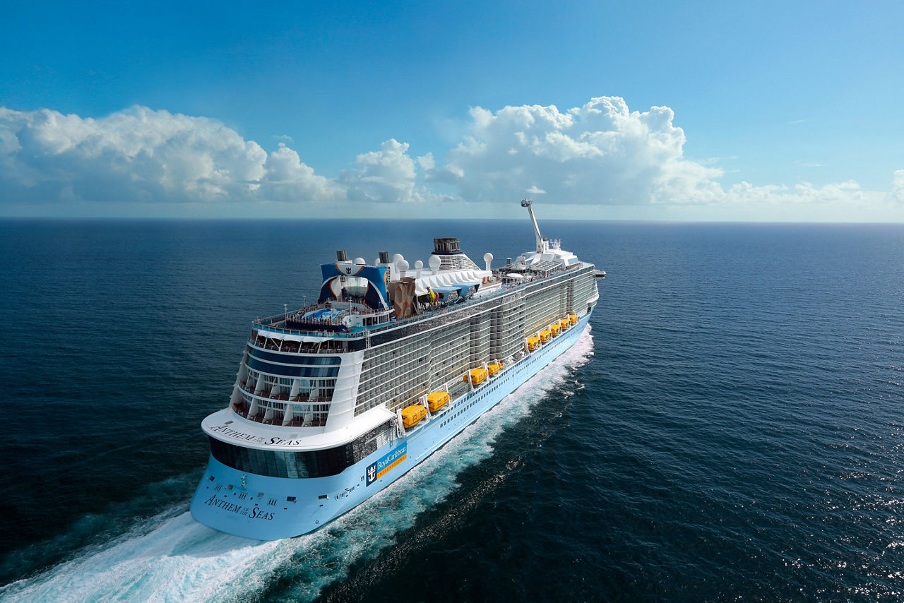 Anthem of the Seas Aerial Stern Sailing