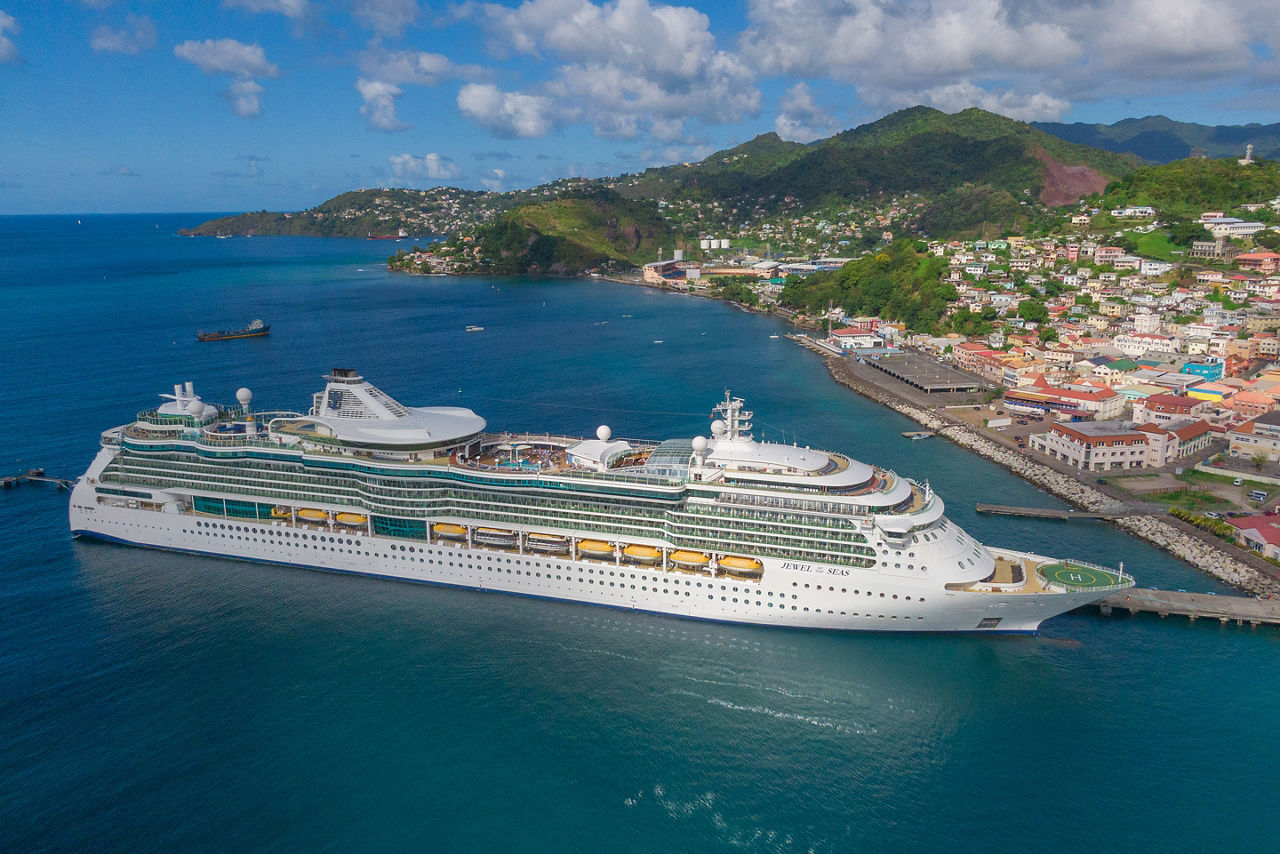 Jewel of the Seas by the Grenada Pier  on Blue Waters