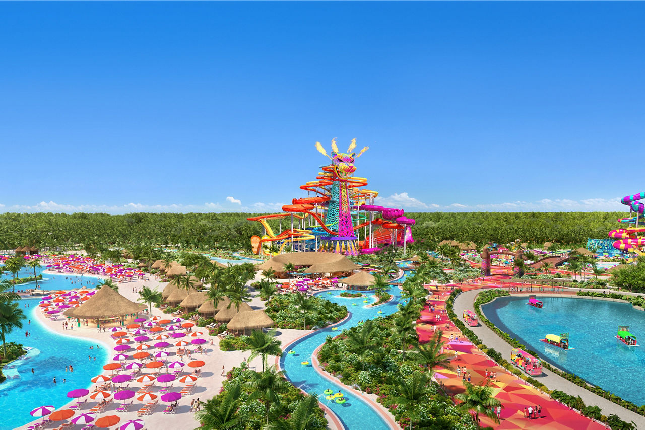 perfect day mexico aerial waterslides lazy river