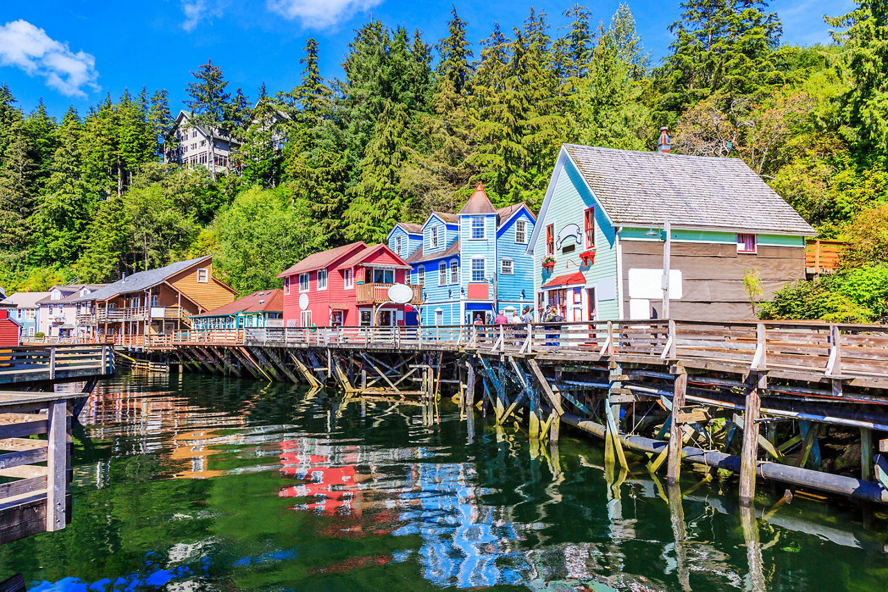 Ketchikan, Alaska. Creek Street, the historic boardwalk.