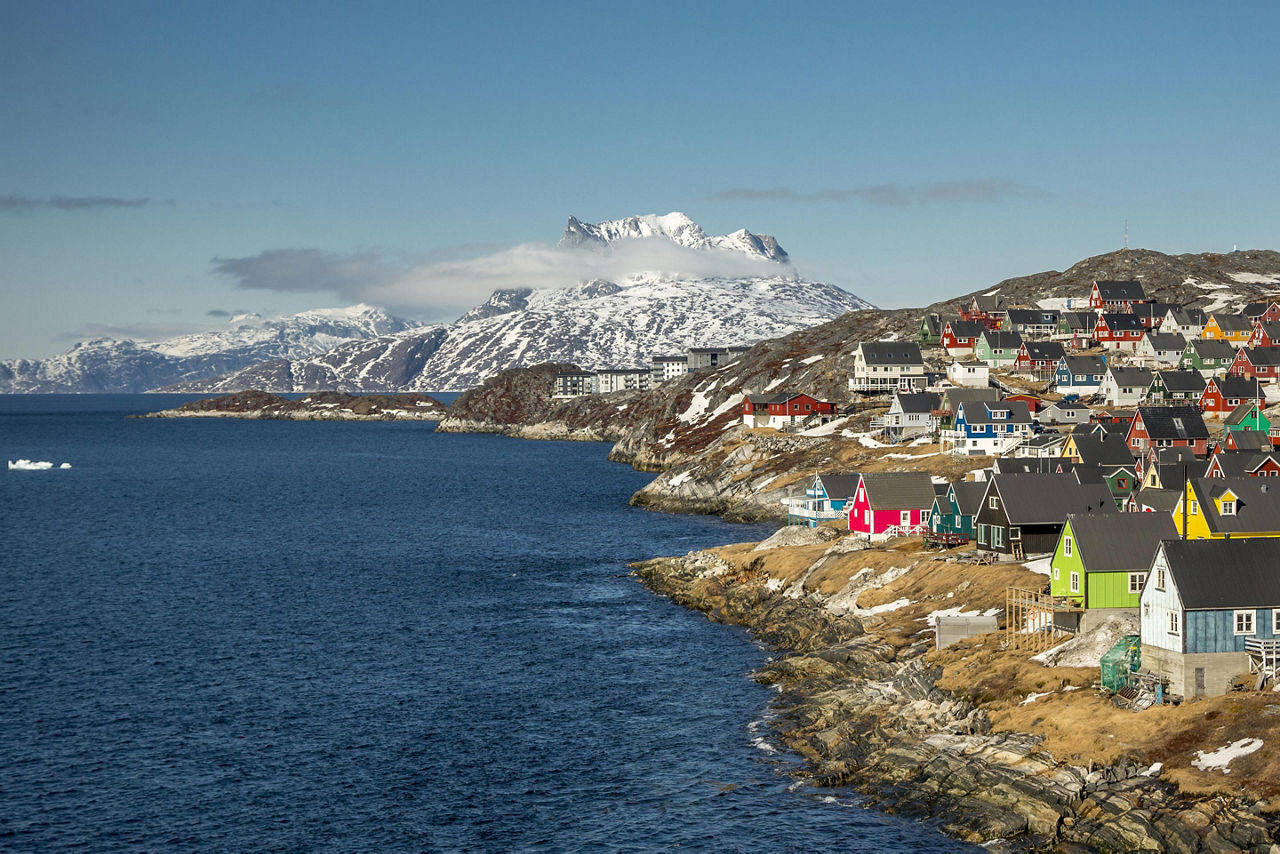 A coastal view of Nuuk, Greenland