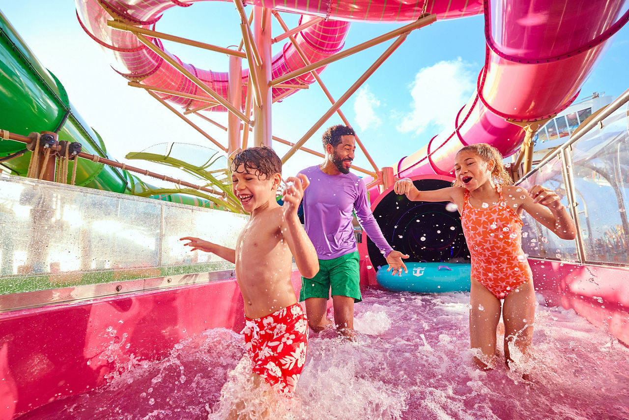 Family after the Hurricane Hunter in Cat6 Waterpark