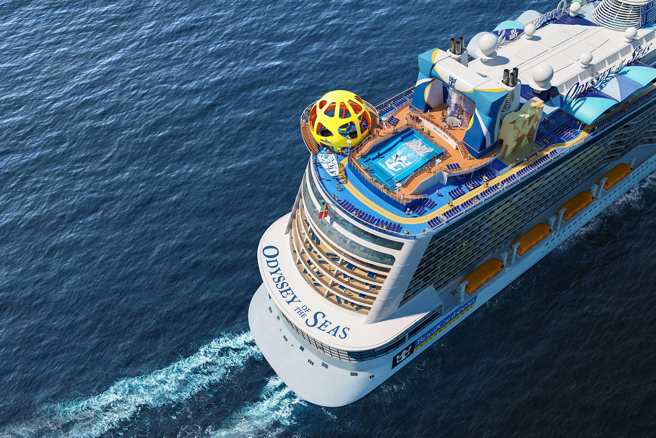 Odyssey of the Seas Aerial View of Skypad Flowride