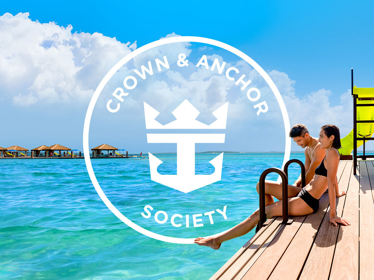 Coco Beach Club Couple Enjoying the Sun, Perfect Day at Coco Cay