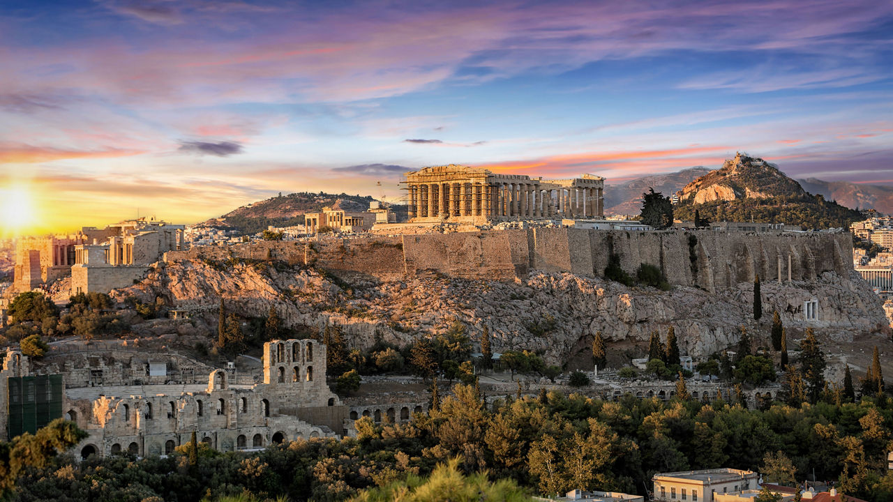 europe med mediterranean greece athens port acropolis 