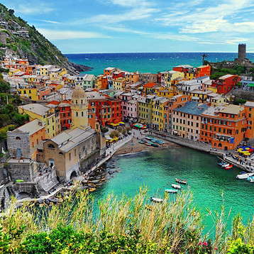 Borgo costiero sulla Costiera Amalfitana, Italia