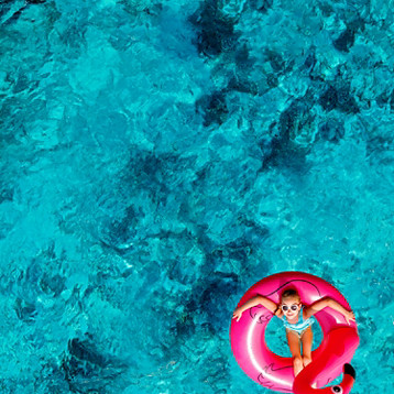 girl laying on float hp