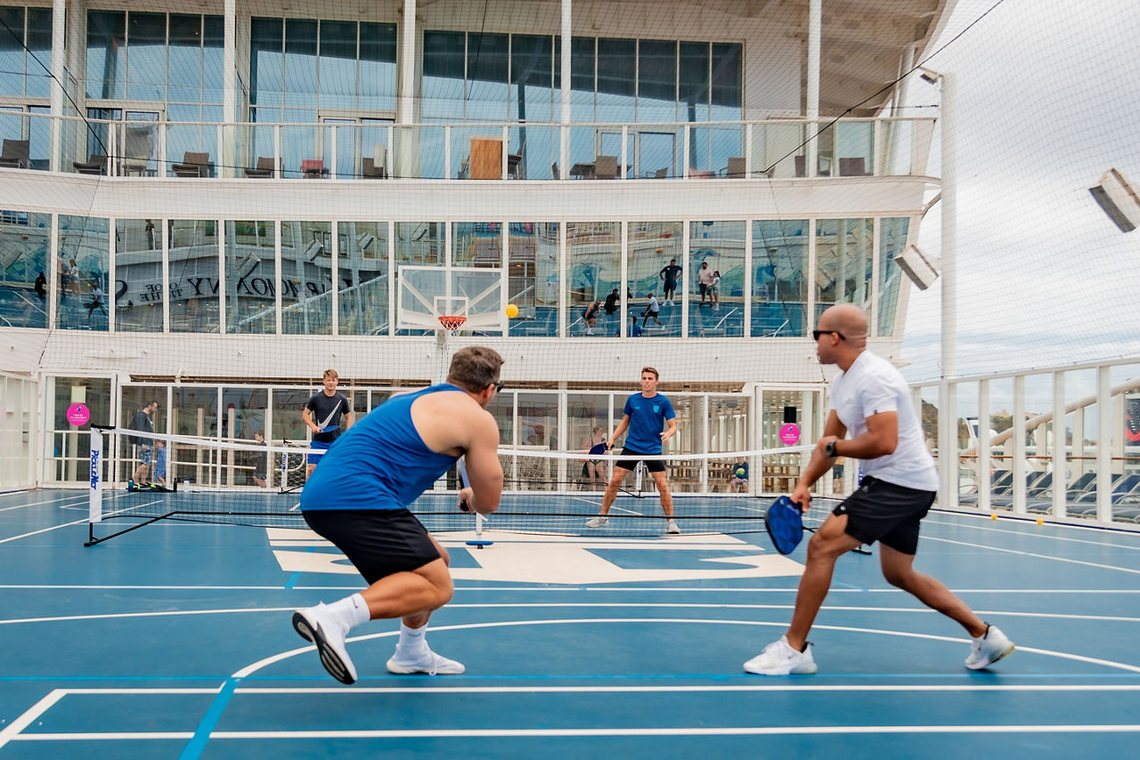 Group of Friends Playing Pickle ball