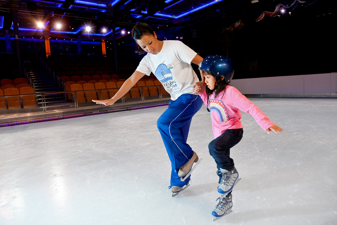 Onboard Ice Skating Instructor Teaching 