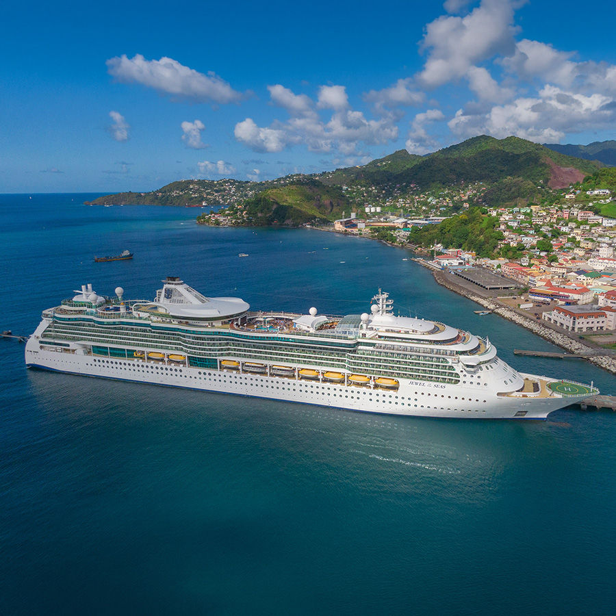 Jewel of the Seas with Grenada in the Background