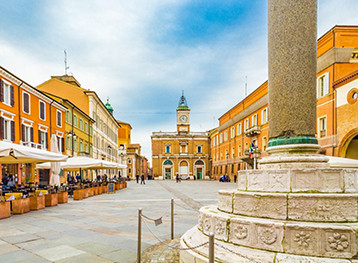 The main square in Ravenna in Italy