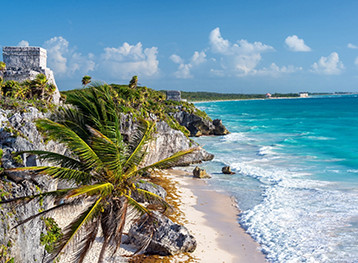 Mexico Tulum Castillo Waves Shore