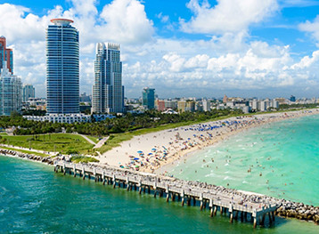 Aerial South Beach Ports, Miami, Florida