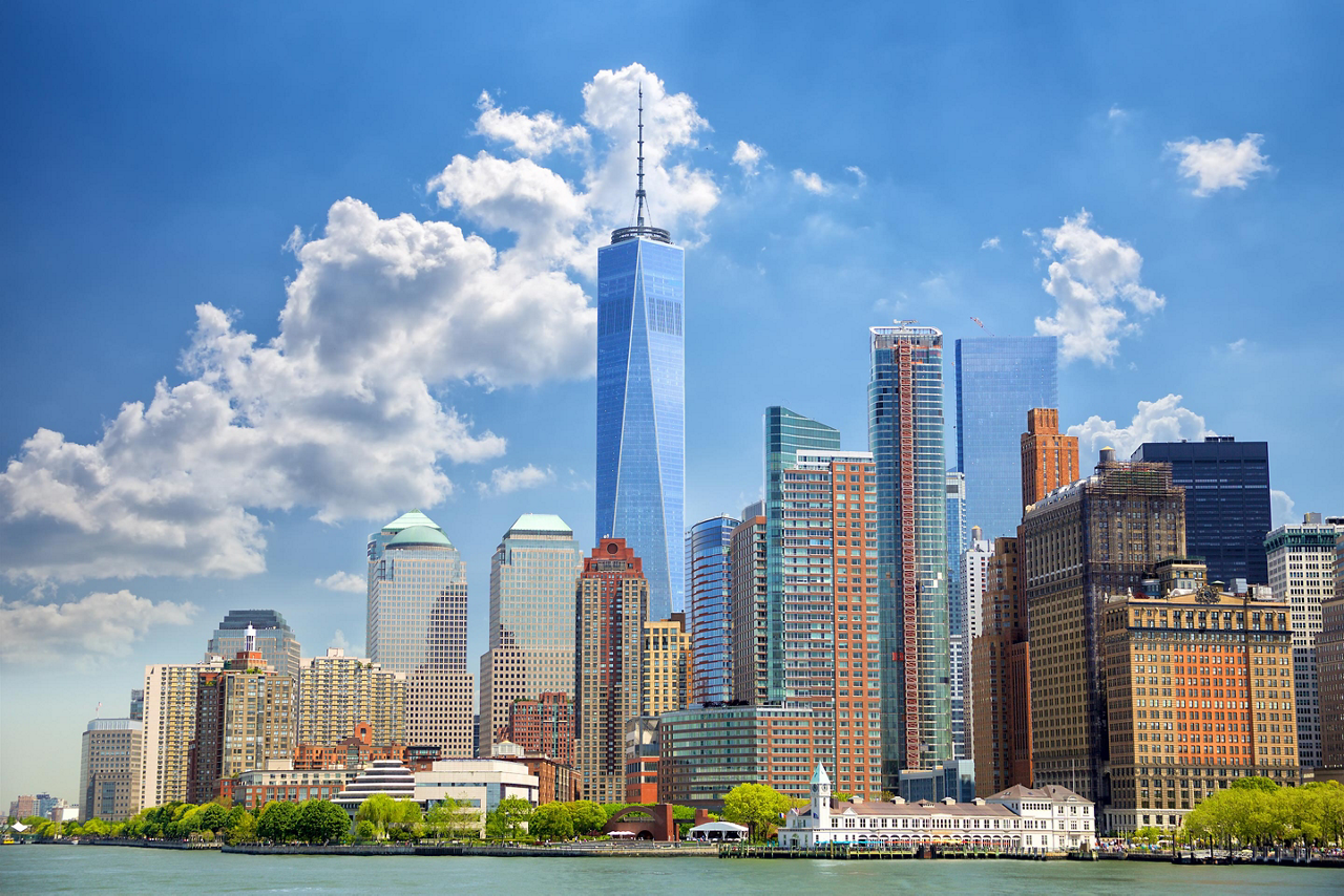 View of the skyscapers in lower Manhattan, New York