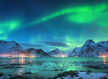 Northern Lights over the Norwegian coastline