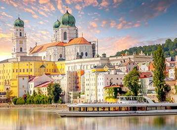 Vista del casco antiguo de Passau, Alemania