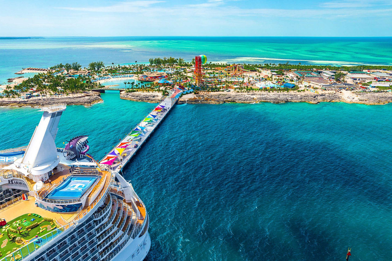 Perfect Day Coco Cay Harmony of the Seas Docked Close Up