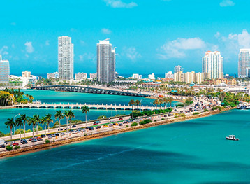 Port of Miami Skyline View of South Beach and Star Island