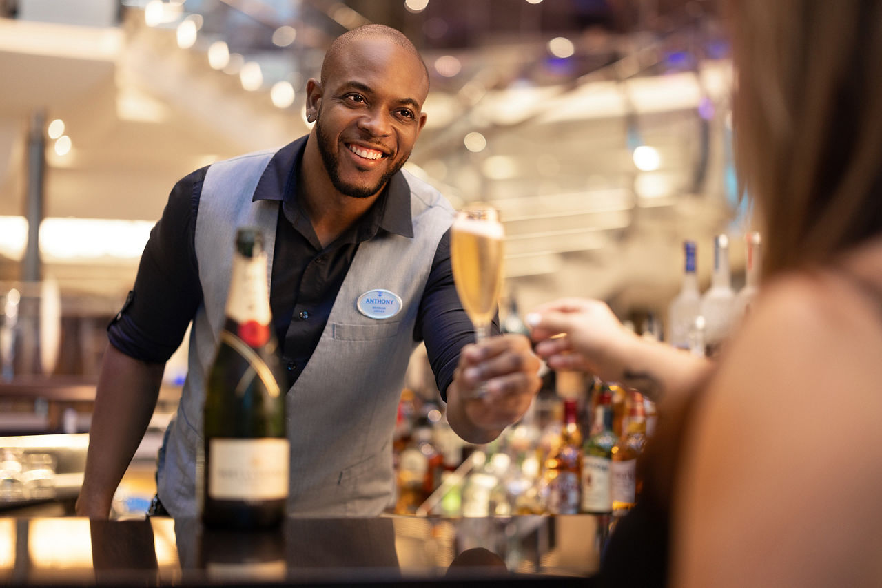 royal caribbean rising tide champagne symphony of the seas bar