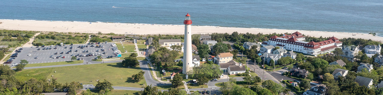 Aerial view of Cape May Point State Park in Cape May, New Jersey