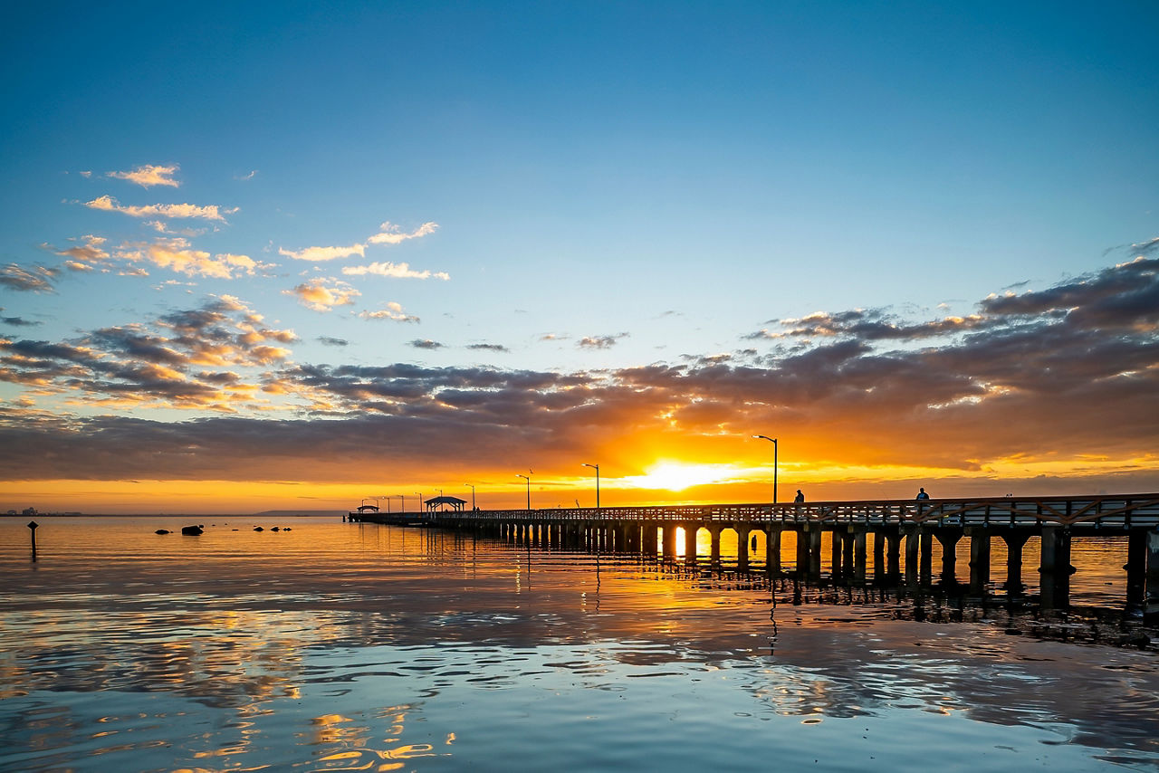 Ballast Point Fishing Pier in Tampa Florida at Sunrise