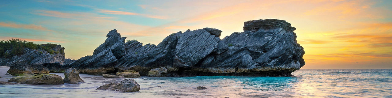 Sunset at King's Wharf Beach at Bermuda