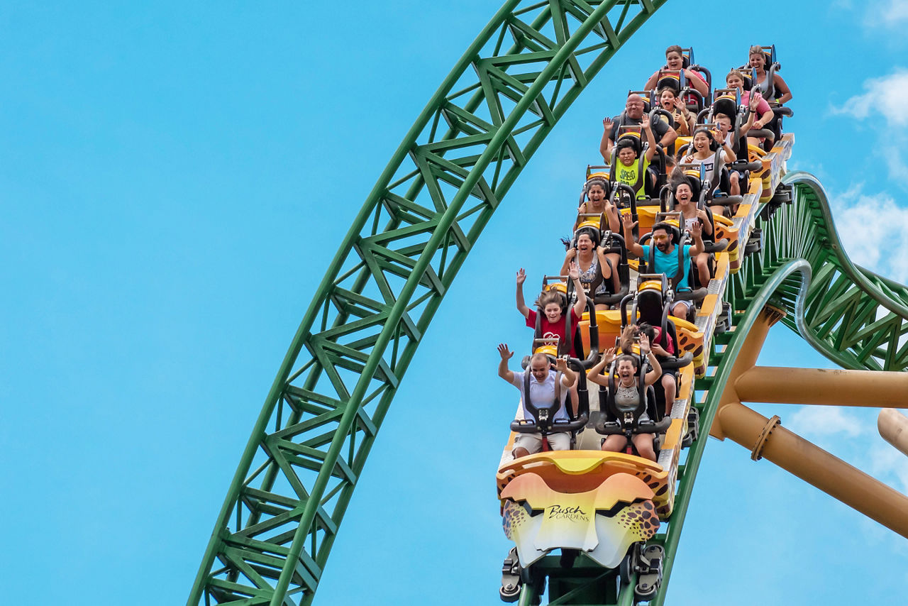 Cheetah Hunt rollercoaster , Busch Gardens. Tampa Bay, Florida. 