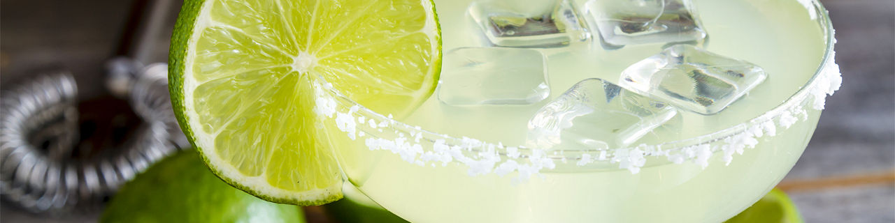 Classic lime margarita cocktail in Ensenada, Mexico