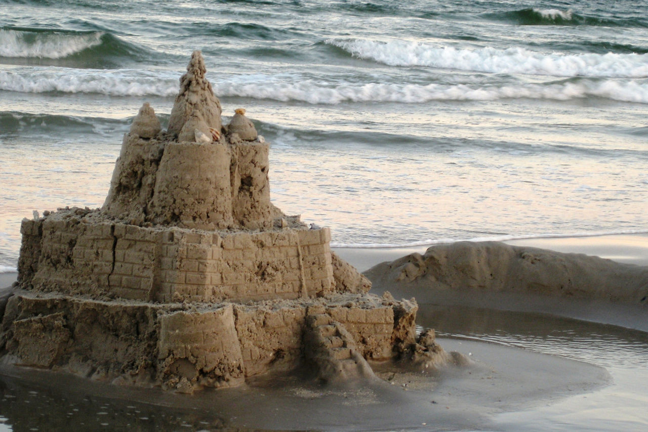 Close up of sand castle Port Aransas Texas