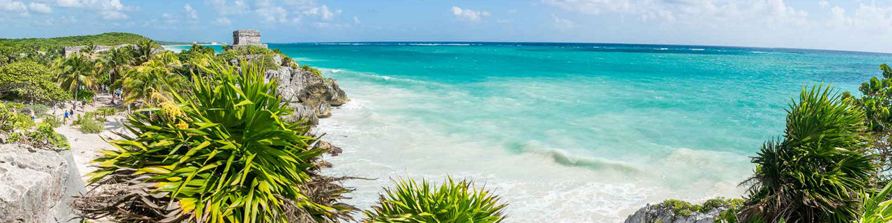 Cozumel, Mexico Tulum God Of Wind Temple Ruins Panoramic Beach