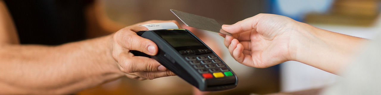 Tapping a credit card in the machine