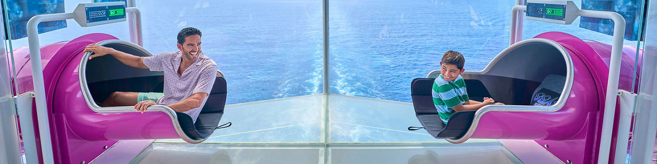 Dad and son facing off at start of Ultimate Abyss slide