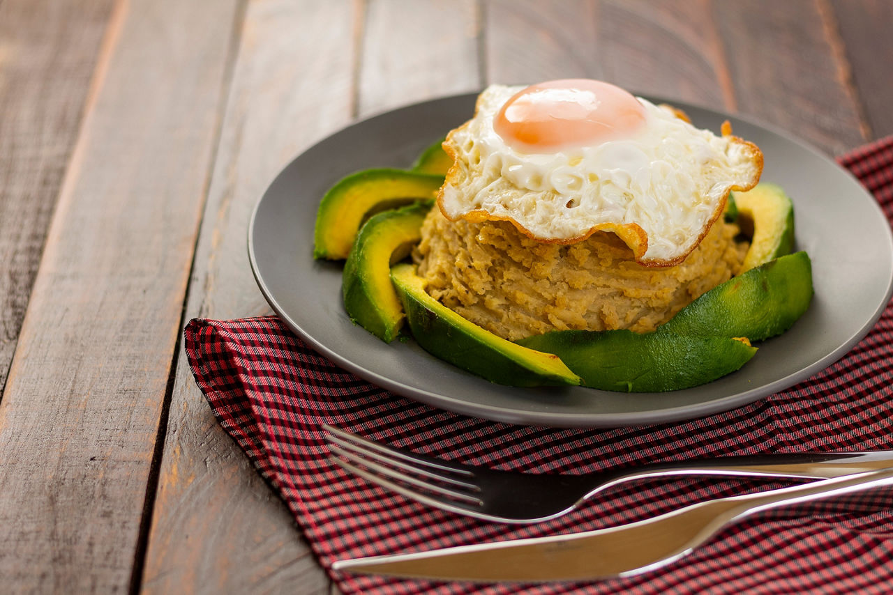 Delicious Mangu traditional Dominican food.