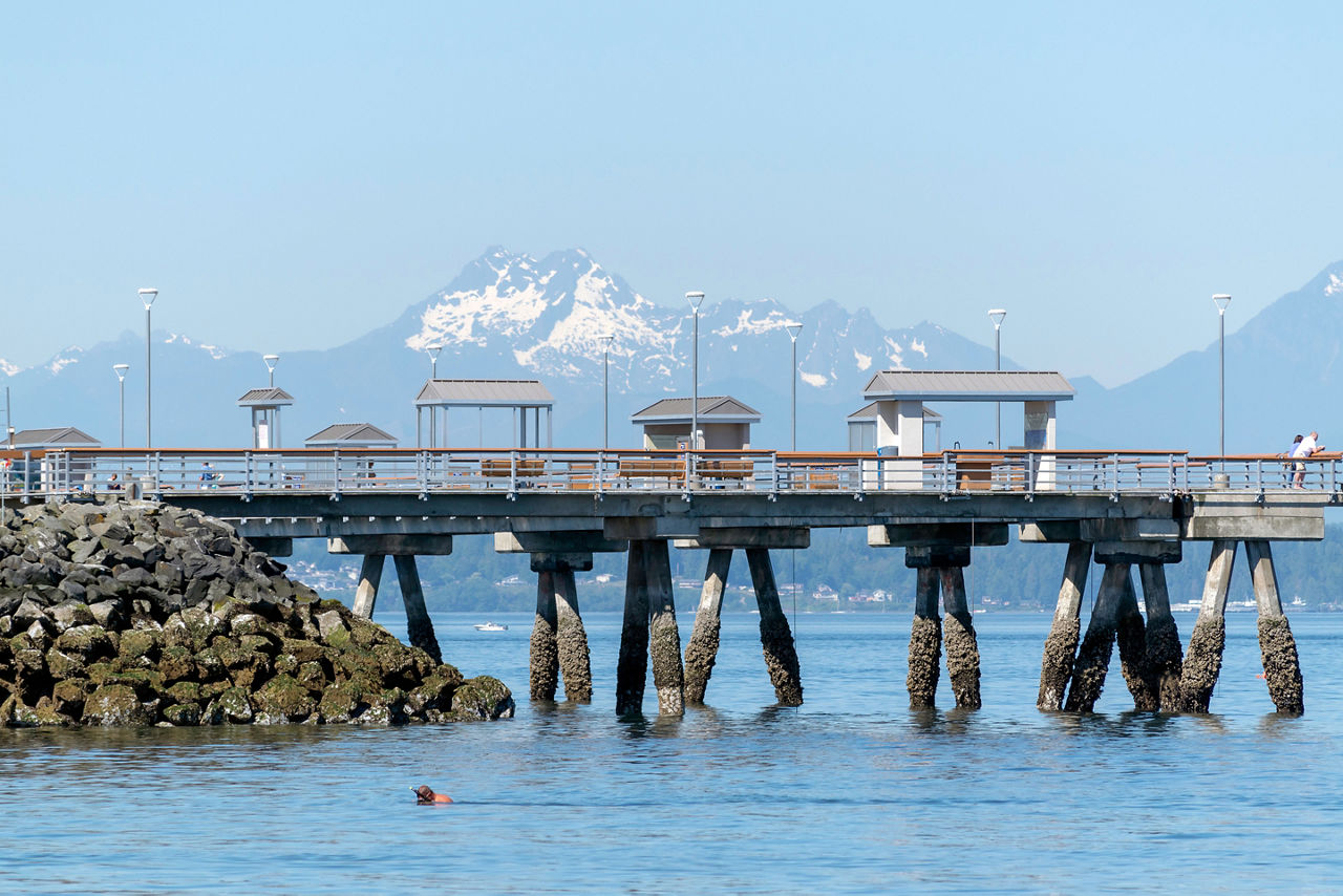 Edmonds Pier along Puget Sound in Washington state. 