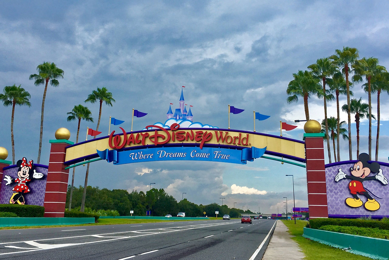 Entrance of Walt Disney World near Orlando