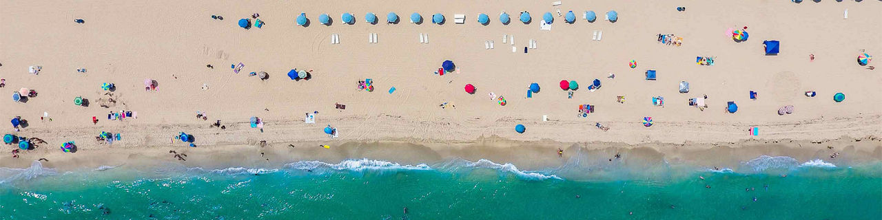 Sunny Beach Day Aerial, Fort Lauderdale, Florida