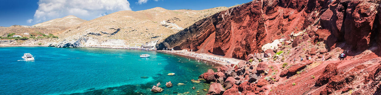 Greece Santorini Red Beach Cliffs