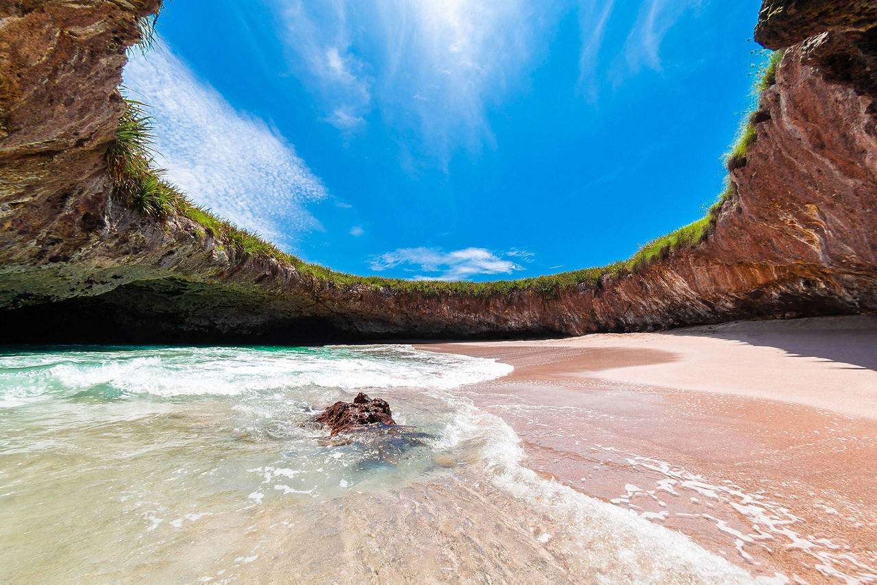 Hidden beach Marieta Island Mexico