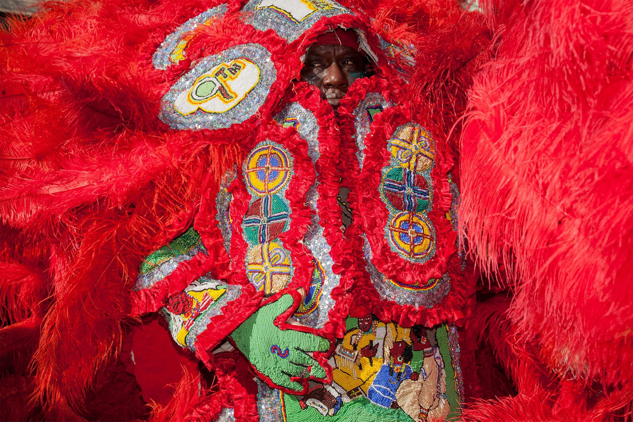 Colorful feathers, and handcrafted suits at New Orleans