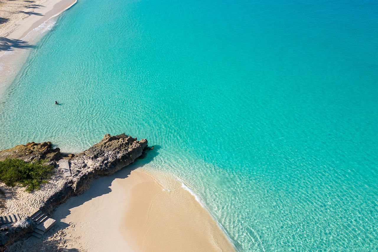 Aerial of Meads Bay Beach, Anguilla
