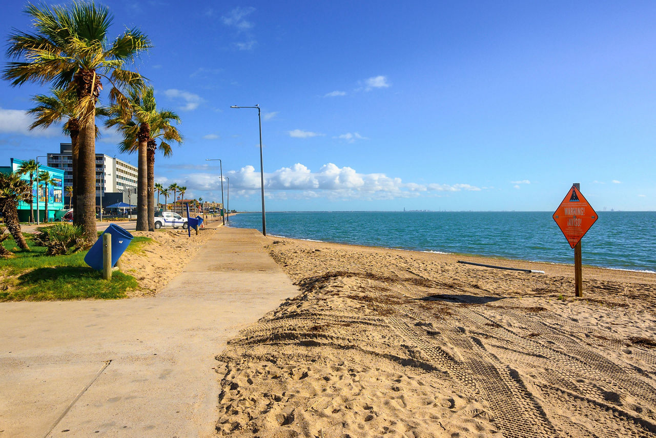 North Beach. Shoreline Boulevard in Corpus Christi, Texas