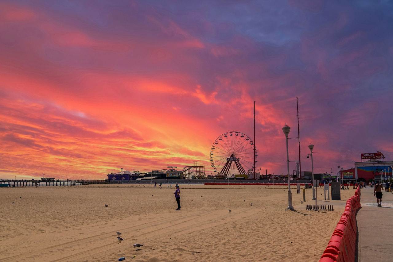The Ocean City Boardwalk in Ocean City Maryland USA