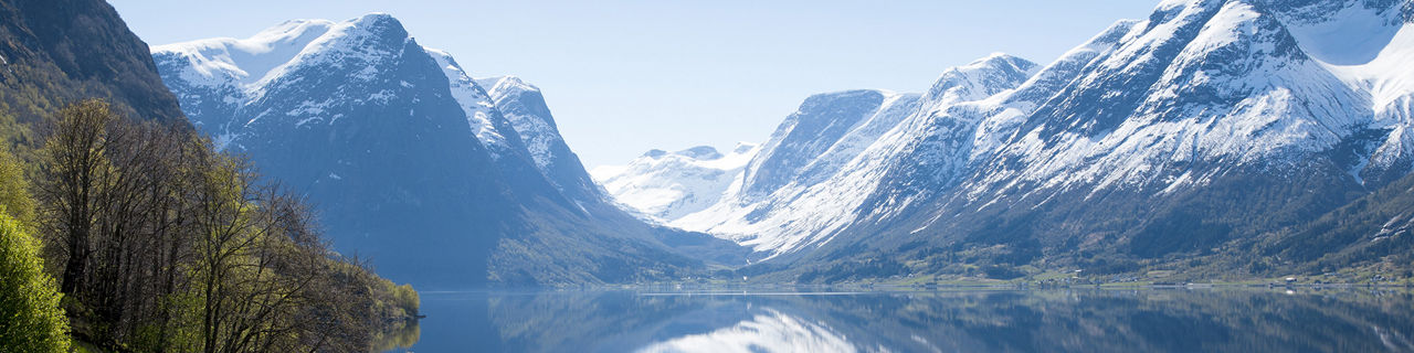 Panorama of fjord in Norway