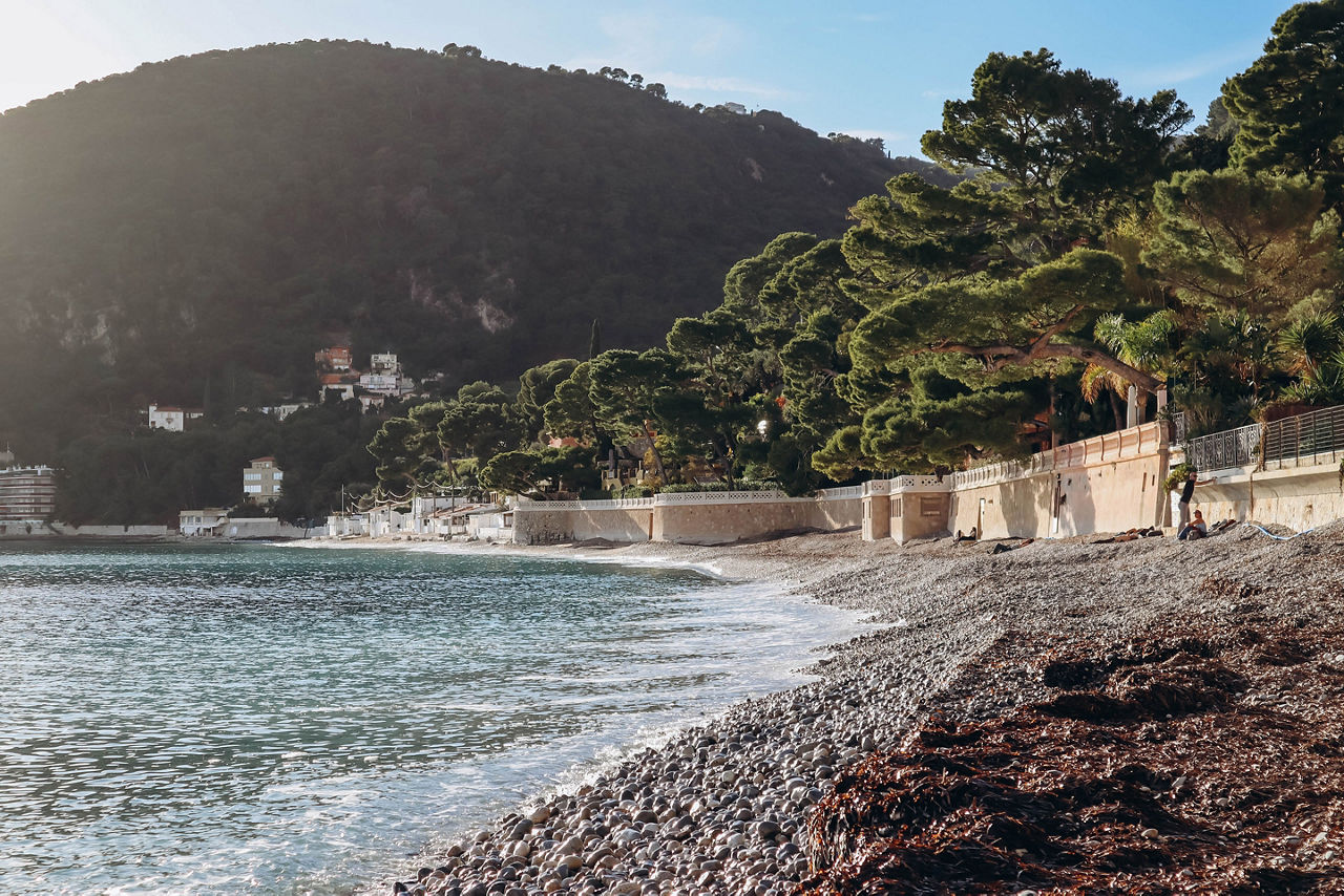 Pebbled beach of Eze sur Mer, France