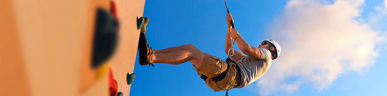 Man Rock Climbing On Cruise