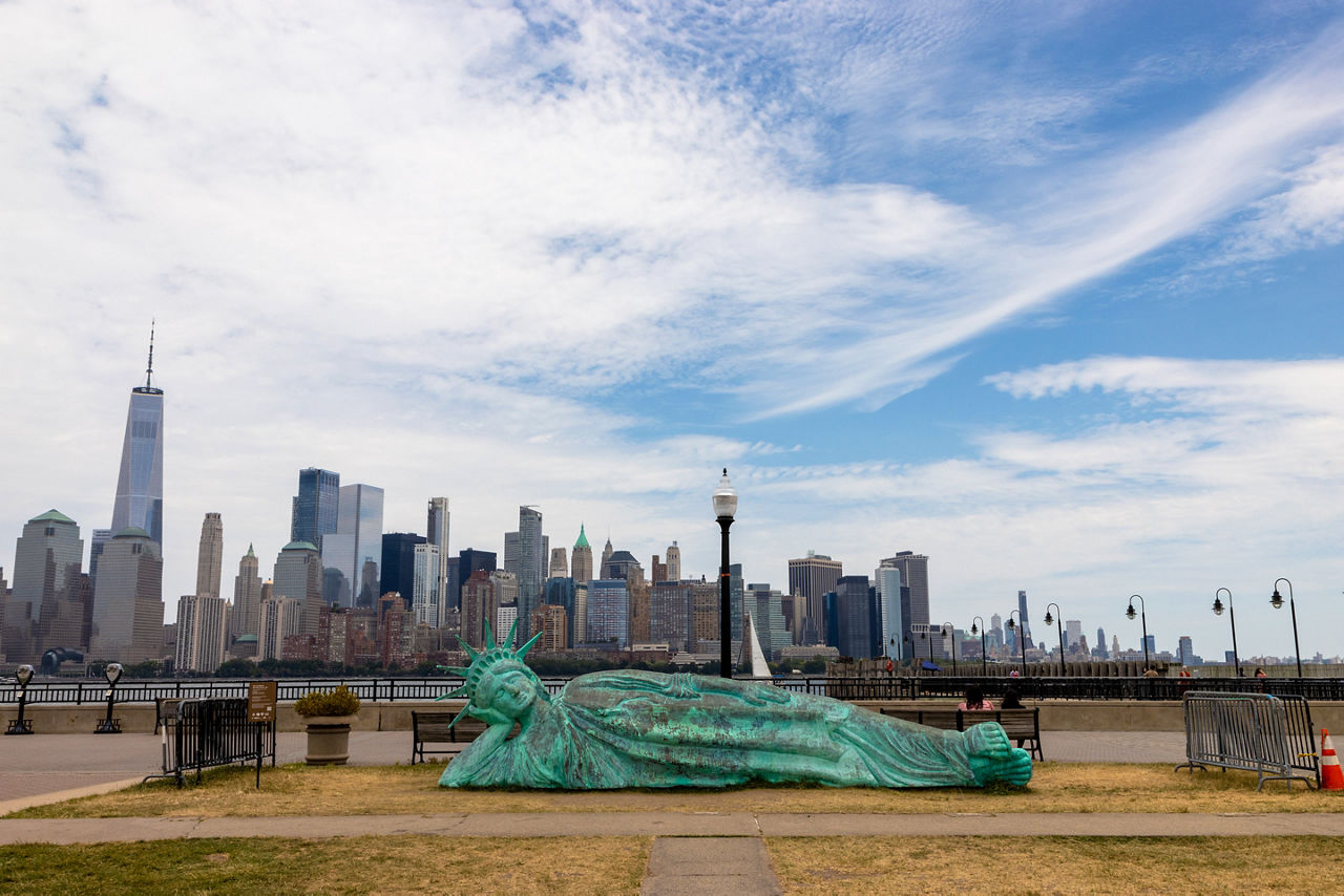 Reclining Liberty in Liberty State Park